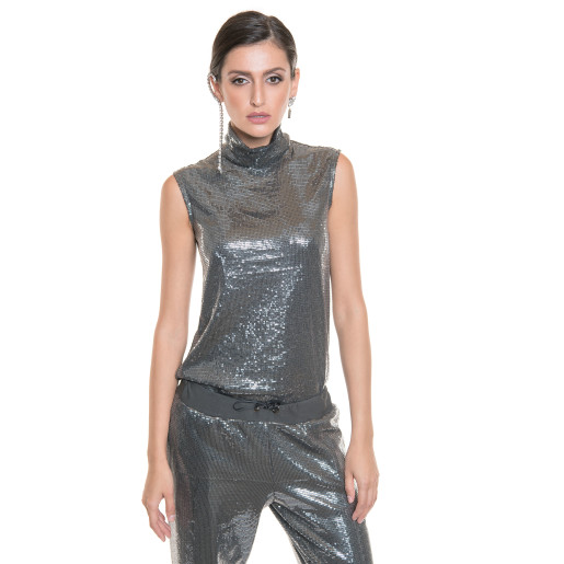 Pantaloni paiete gri-antracit