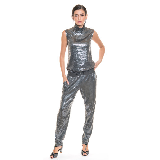 Pantaloni paiete gri-antracit