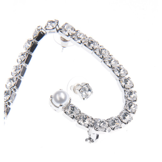 Cercei singular Ines cristale Swarovski Crystal Clear