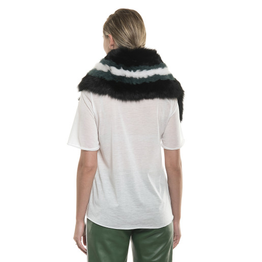 Natural fox fur collar, panded