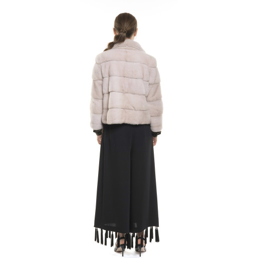 Jachetă de blană naturală de vizon/ nurcă, Crystal Gray, 60 cm