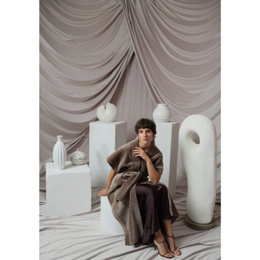Vesta miel South African, tuns 3D, taupe, 115cm