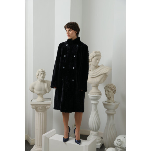 Haina shearling military, dark blue, 90cm