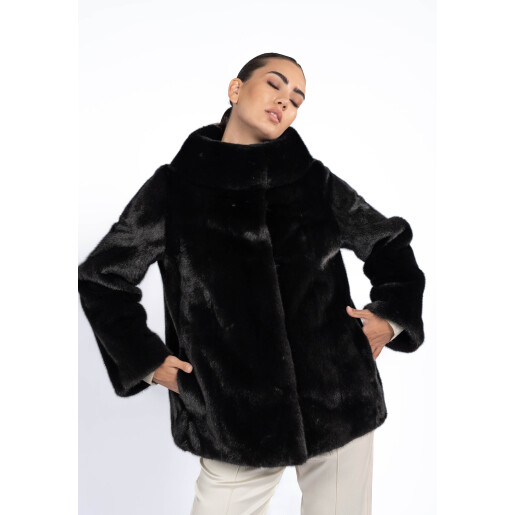 Jacheta blana naturala Blackglama, 70cm