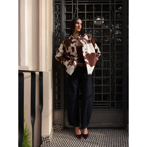 Camasa tip sacou din cavalinno (ponei), cow print, 65cm