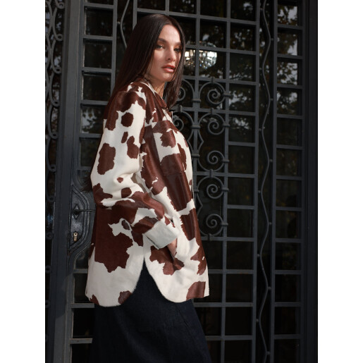 Camasa tip sacou din cavalinno (ponei), cow print, 65cm