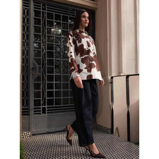 Camasa tip sacou din cavalinno (ponei), cow print, 65cm