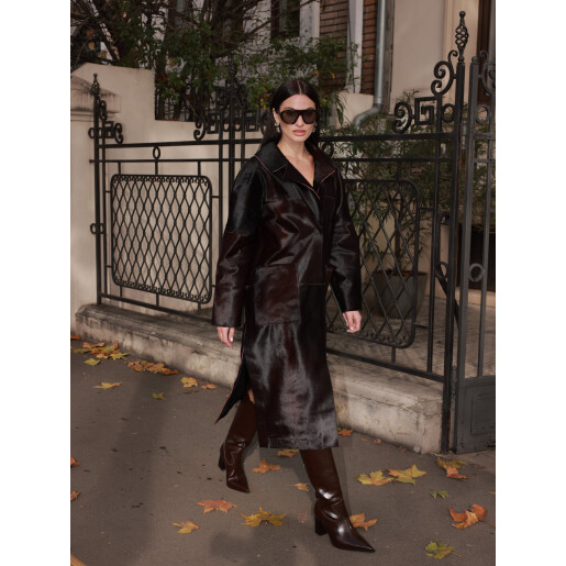 Haina lunga cavalinno (ponei), dark brown, 107cm