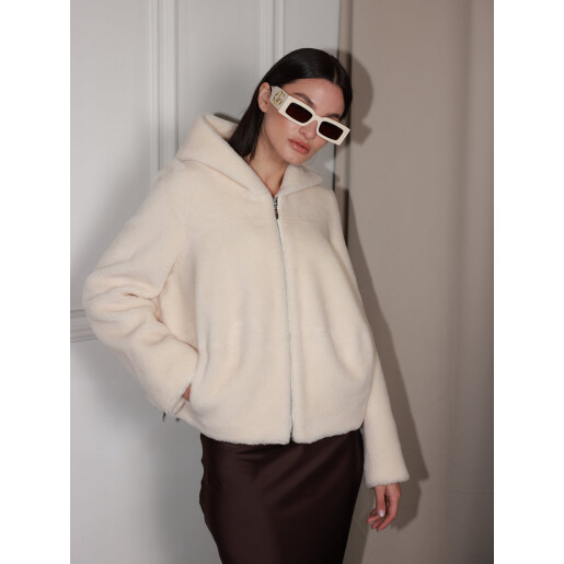 Bomber wool shearling off white