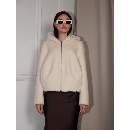 Bomber wool shearling off white