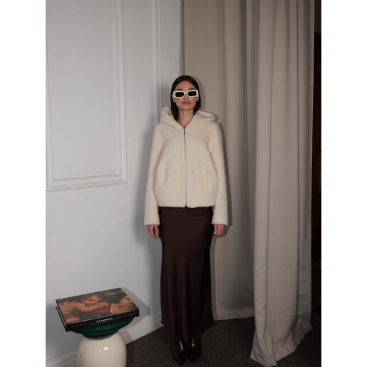 Bomber wool shearling off white