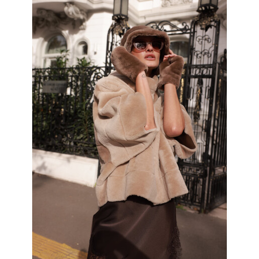 Shearling hat merinos spaniol, bej