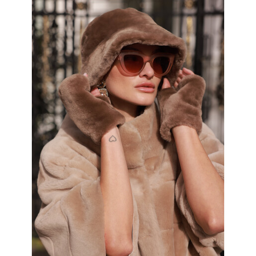 Shearling hat merinos spaniol, bej