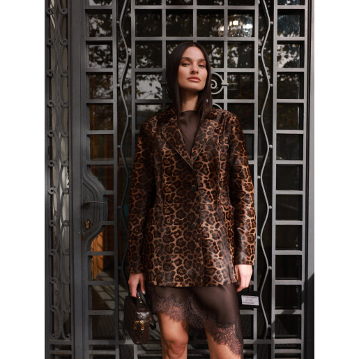 Haina tip sacou cavalinno (ponei), animal print, 65cm