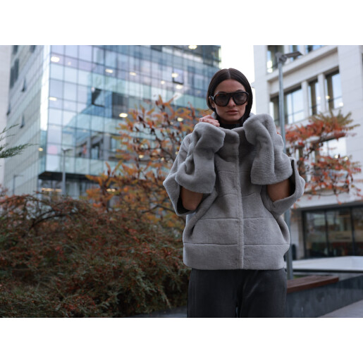 Jacheta shearling reversibila merinos spaniol, 50cm