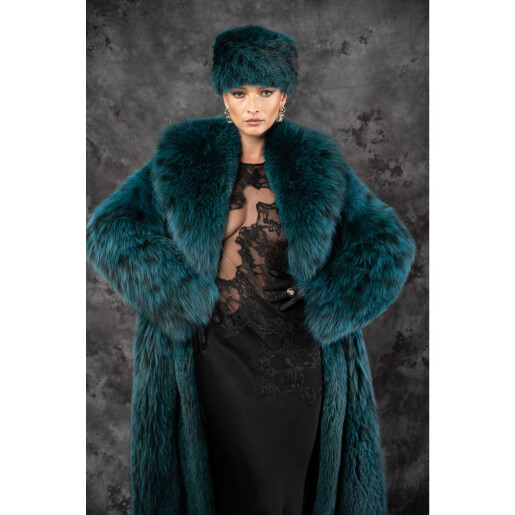 Allure Zephyra Haina lunga blana naturala lynx, green art, 120cm| PAÏSI Art Fur