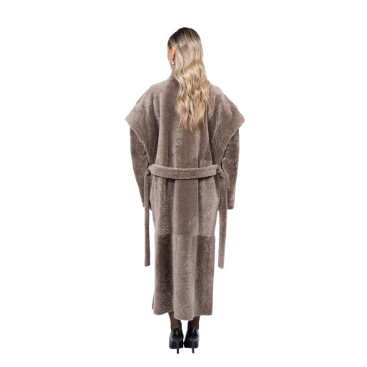 Palton shearling persan cu cordon, tip cojoc, culoare speciala, 100cm