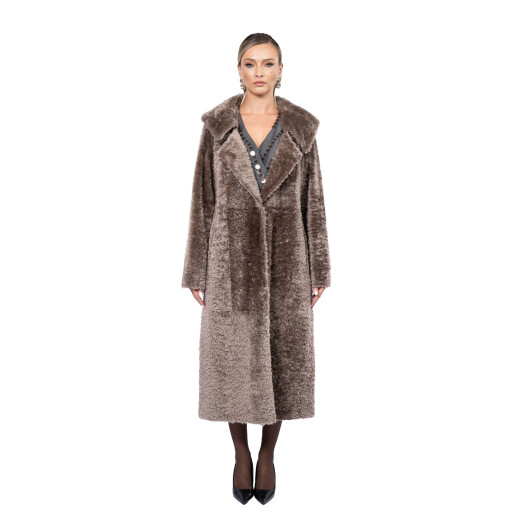 Palton guler larg, tip cojoc, shearling persan, culoare speciala 110cm