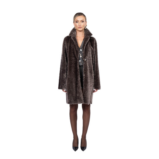 Haina shearling persan, revere largi, culoare speciala, 90cm