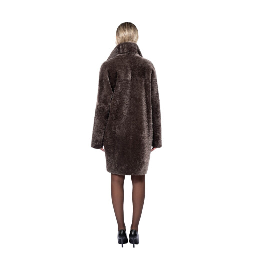 Haina shearling persan, revere largi, culoare speciala, 90cm