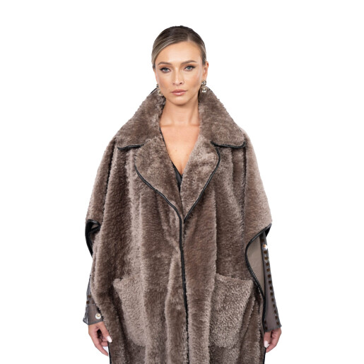 Haina gen pelerina shearling persan, culoare speciala, 100cm