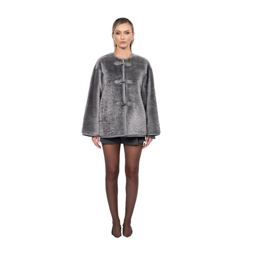 Jacheta shearling South African, gray, 60cm