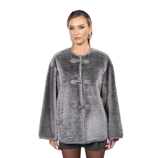 Jacheta shearling South African, gray, 60cm