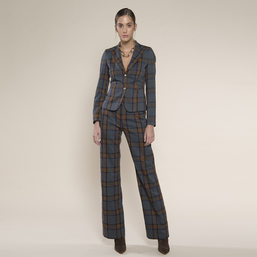 Pantaloni lungi carouri, stofa PSE