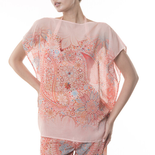 Bluza voal Paisley Cipria