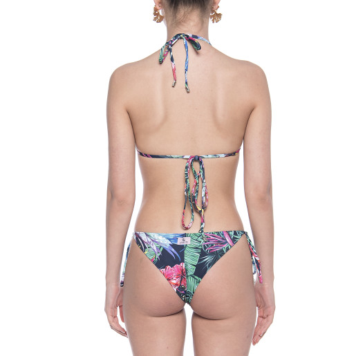 Costum baie 2 piese Jungle Vibe, sutien triunghi si slip brazilian talie joasa cu snur reglabil