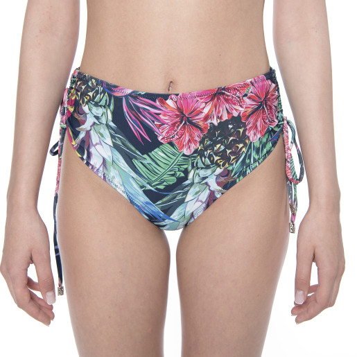 Costum baie 2 piese Jungle Vibe, sutien armatura metal si slip brazilian cu sistem reglabil 