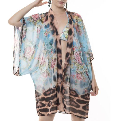 Kimono mini deschis voal, Dreamy Garden