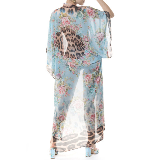 Kimono lung deschis voal, Dreamy Garden