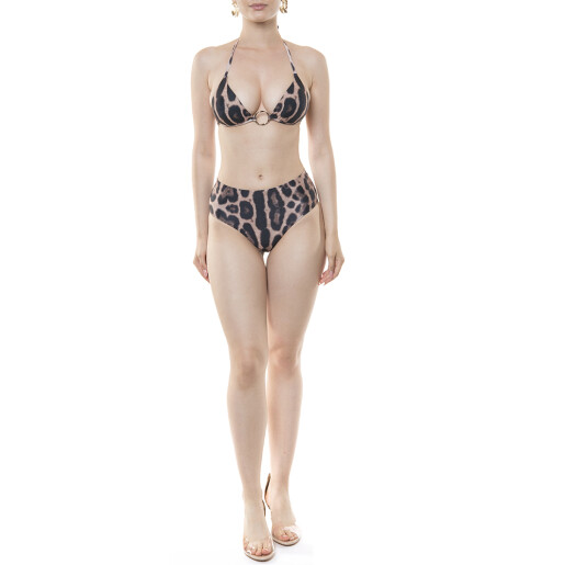 Costum baie 2 piese , sutien triunghi push-up si bikini brazilian semitalie,Feline Moves