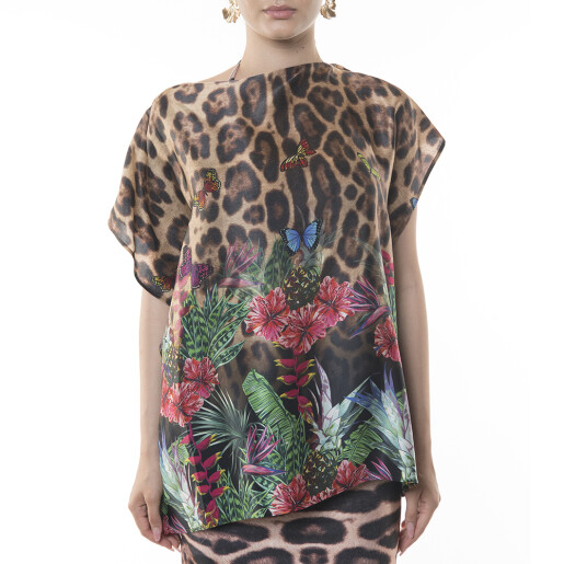 Bluza matase naturala 100%, Jungle Vibe