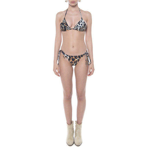 Costum baie 2 piese Wild Mood, sutien triunghi reglabil, slip brazilian talie joasa cu snur