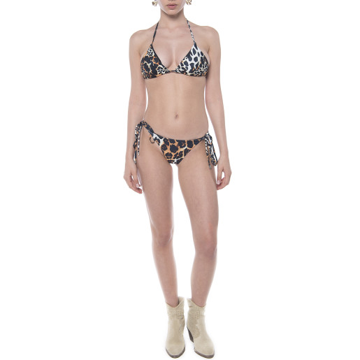 Costum baie 2 piese Wild Mood, sutien triunghi reglabil, slip brazilian talie joasa cu snur