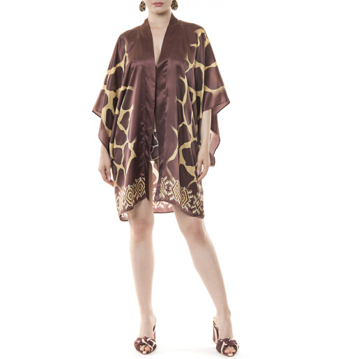 Kimono scurt matase naturala 100%, Safari Vibe