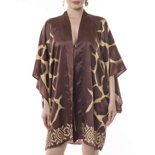 Kimono scurt matase naturala 100%, Safari Vibe