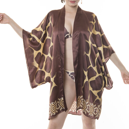 Kimono scurt matase naturala 100%, Safari Vibe