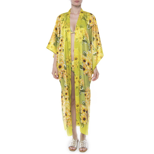 Light kimono, veil, Sun Flower Bloom print