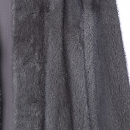 Palton blana naturala vizon, silver aurora, 95cm