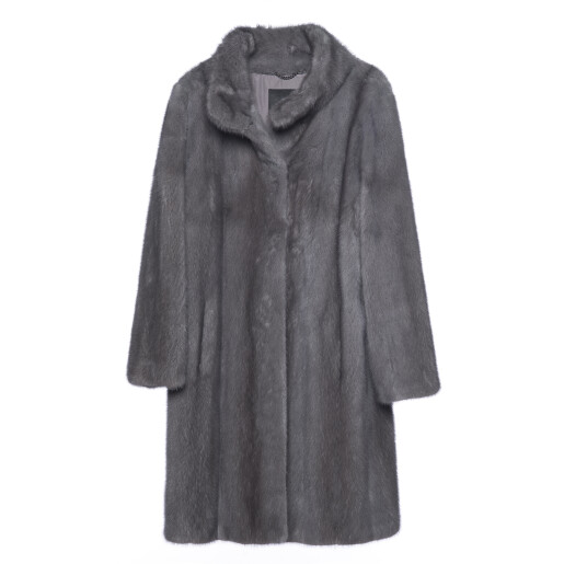 Palton blana naturala vizon, silver aurora, 95cm