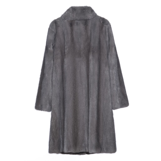 Palton blana naturala vizon, silver aurora, 95cm