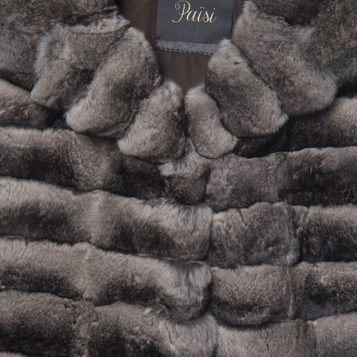 Vesta blana naturala chinchilla, culoare naturala, 50cm