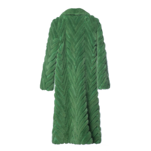 Palton blana naturala vizon, cypress green, 107cm