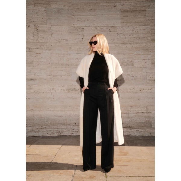 Vesta lunga 120cm, shearling merinos spaniol reversibil