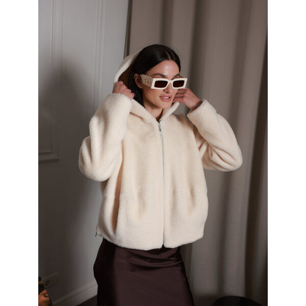 Bomber wool shearling off white