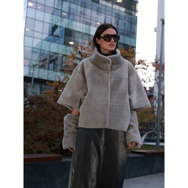 Jacheta shearling reversibila merinos spaniol, 50cm