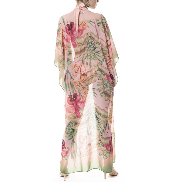 Kimono deschis lung din voal Wild Orchid